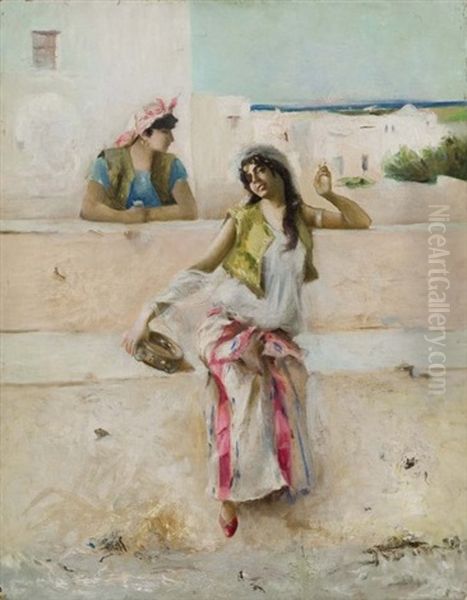 Orientale Au Tambourin Oil Painting by Fabio Fabbi