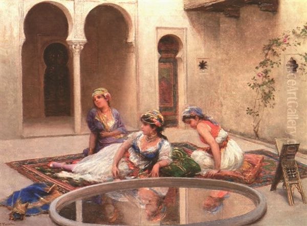 Dans Le Patio Oil Painting by Fabio Fabbi