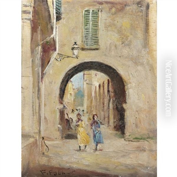 Bologna, Arco Di Via Piella Oil Painting by Fabio Fabbi