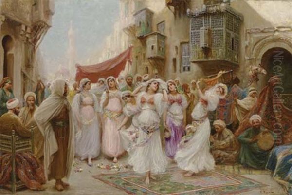 Danseuses Orientales Au Caire Oil Painting by Fabio Fabbi