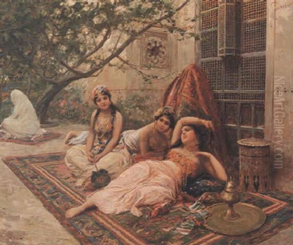 Girls Of The Harem Oil Painting by Fabio Fabbi