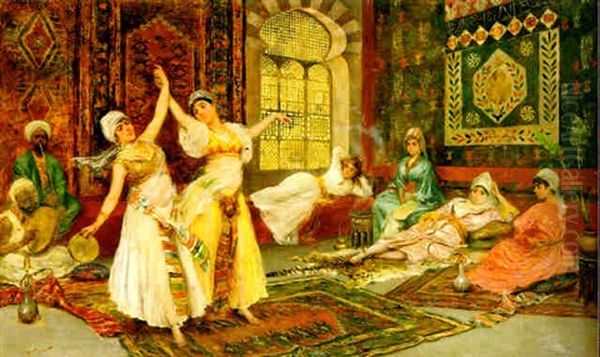 Dance In The Harem Oil Painting by Fabio Fabbi