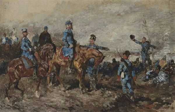 General Ludwig Von Der Tann Zu Pferde (schlacht Bei Worth 6. August 1870?) Oil Painting by Otto Von Faber Du Faur