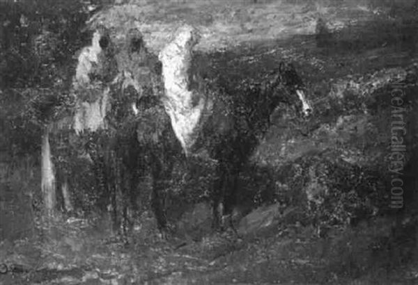 Beduinen Zu Pferd Oil Painting by Otto Von Faber Du Faur