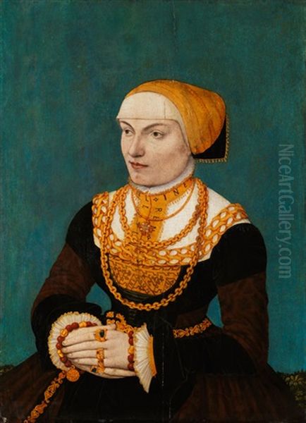 Portrait Einer Jungen Frau Oil Painting by Conrad (von Creuznach) Faber