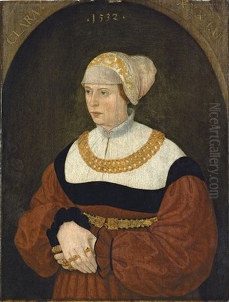 Portrait Of Clara Burckhardt Oil Painting by Conrad (von Creuznach) Faber