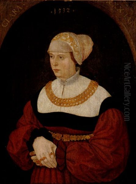 Portrait Of Clara Burckhart, Aged 30 Oil Painting by Conrad (von Creuznach) Faber