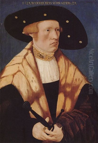 Portrait Of Wiker Raiss At The Age Of Twenty-nine Oil Painting by Conrad (von Creuznach) Faber