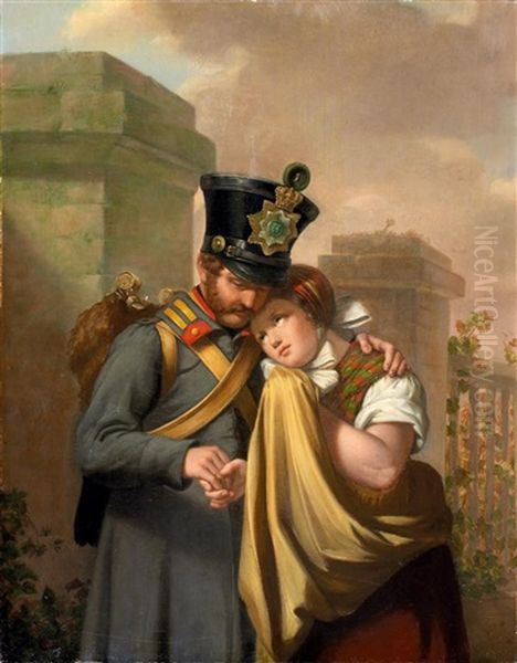 Der Abschied Oil Painting by Johann Theodor Eusebius Faber