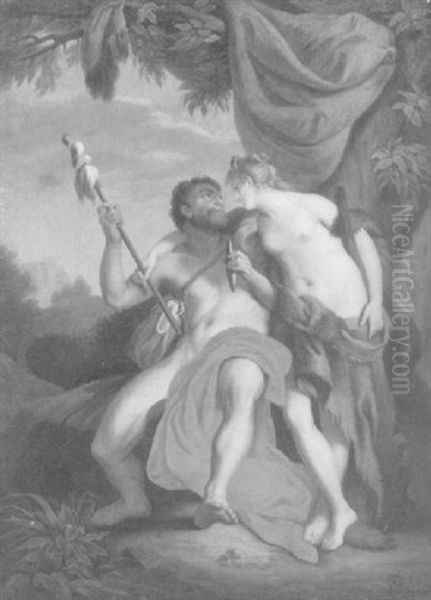 Herakles Und Omphale by Johann Theodor Eusebius Faber