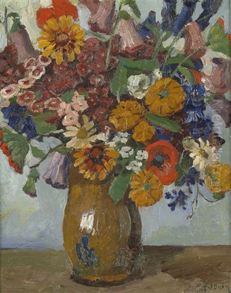 Blumenstraus Oil Painting by Max Fabian