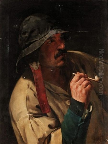 A Cossack Oil Painting by Stanislaw Poraj Fabijanski