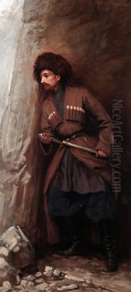 A Cossack Oil Painting by Stanislaw Poraj Fabijanski