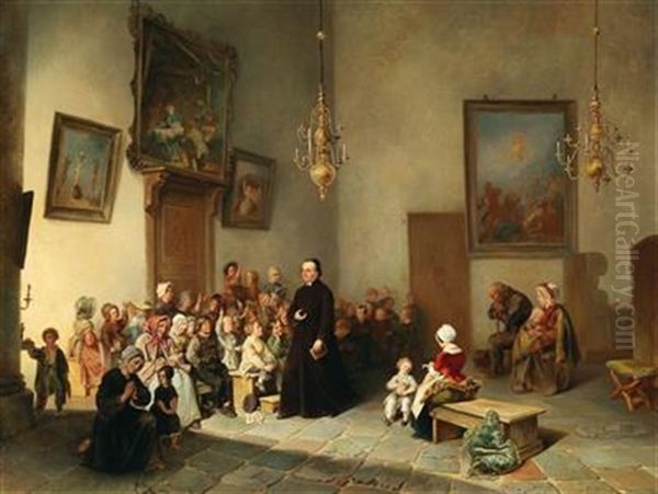 Sunday School Oil Painting by Jan Fabius