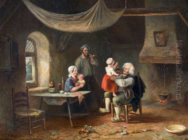 Een Gelukkig Huisgezin Oil Painting by Jan Fabius