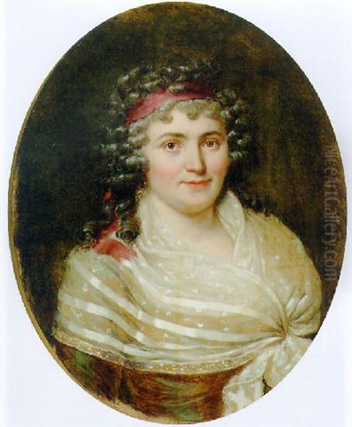 Portrait Of Jeanne Robertine, Marquise D'orvillier, Nee Rillet Oil Painting by Francois-Xavier Fabre