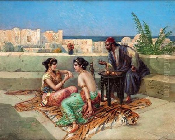 Escena Orientalista Oil Painting by Antonio Maria Fabres Y Costa