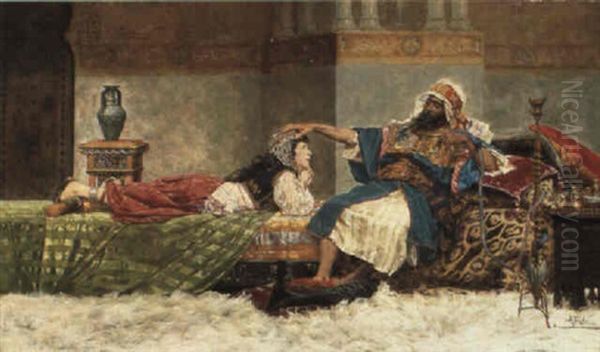 La Favorite Oil Painting by Antonio Maria Fabres Y Costa