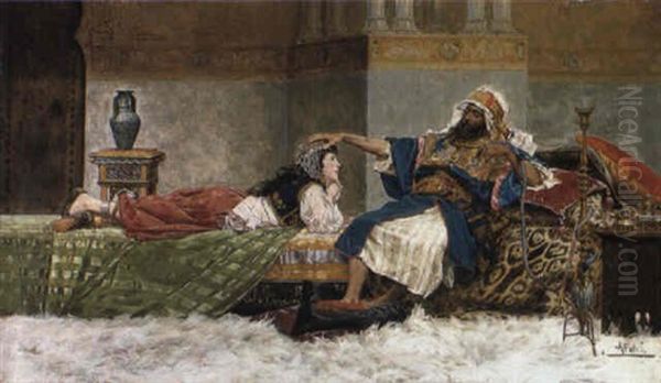 The Favorite Oil Painting by Antonio Maria Fabres Y Costa