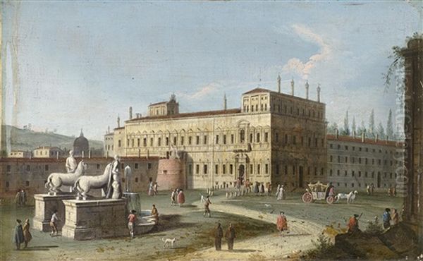 Ansicht Des Quirinals In Rom Oil Painting by Jacopo Fabris