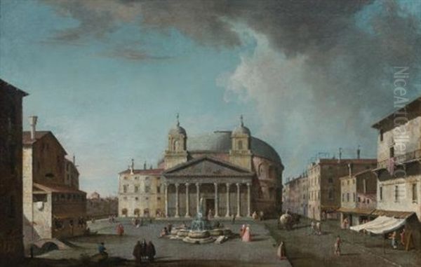 View Of The Pantheon, Rome Oil Painting by Jacopo Fabris