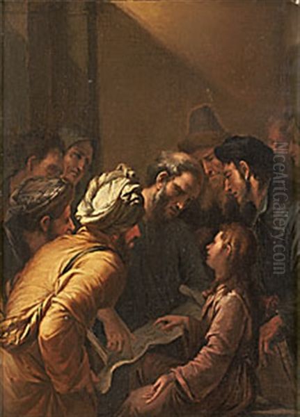 Jesus Vid Tolv Ars Alder I Templet Oil Painting by Carel Fabritius