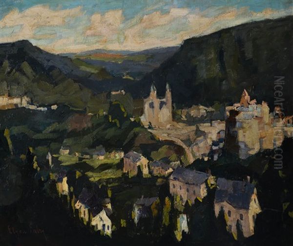 Panorama De Clervaux Oil Painting by Elysee Fabry