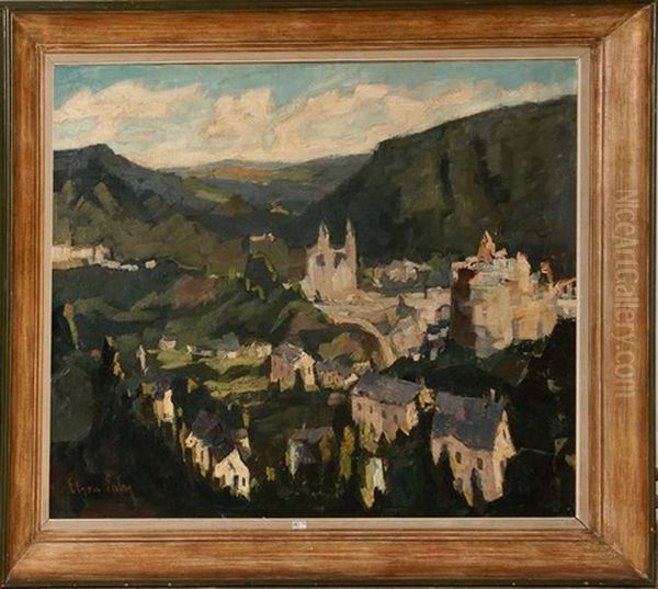 Panorama De Clervaux Oil Painting by Elysee Fabry