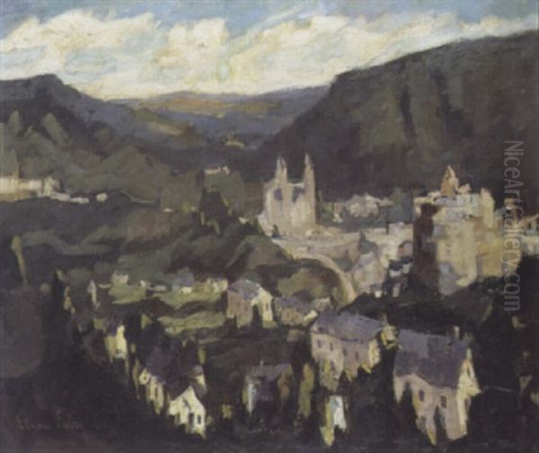 Panorama De Clervaux Oil Painting by Elysee Fabry