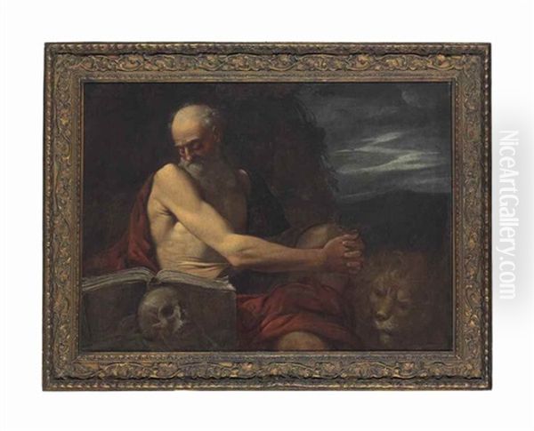 Saint Jerome In The Wilderness Oil Painting by Pietro Faccini