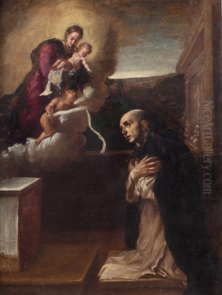 La Vergine Maria E San Domenico Oil Painting by Pietro Faccini