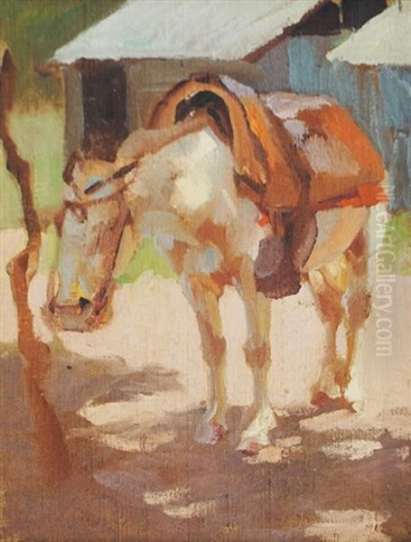 Caballo Blanco Oil Painting by Fernando Fader