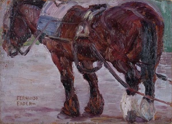 Caballo De Tiro Oil Painting by Fernando Fader