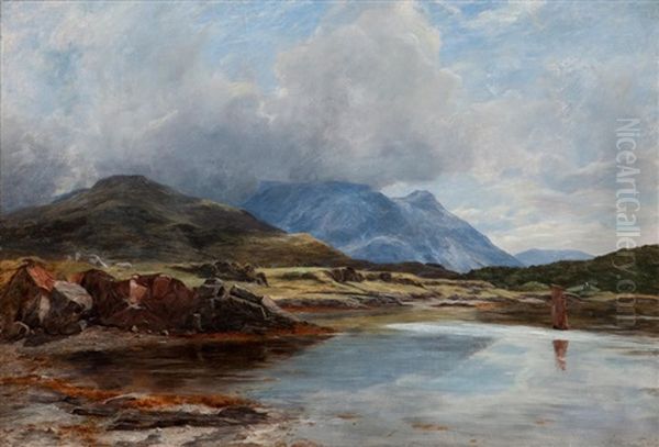 The Mountains Of Mull, From Salen Oil Painting by James Faed the Younger