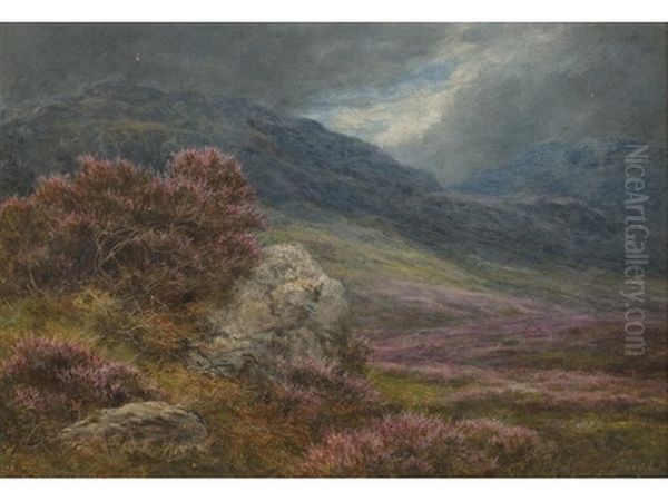 Bonny Purple Heather Oil Painting by James Faed the Younger