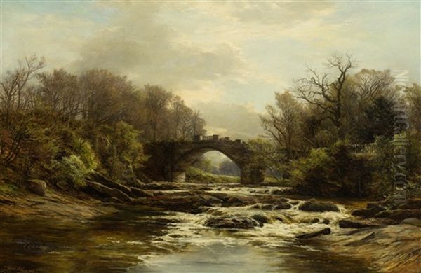 On The River Almond Oil Painting by James Faed the Younger