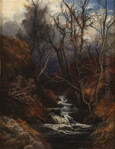 In A Hill Glen Oil Painting by James Faed the Younger