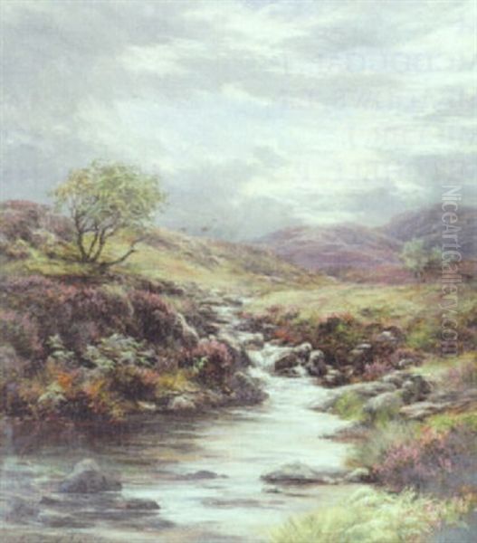 A Highland Burn Oil Painting by James Faed the Younger