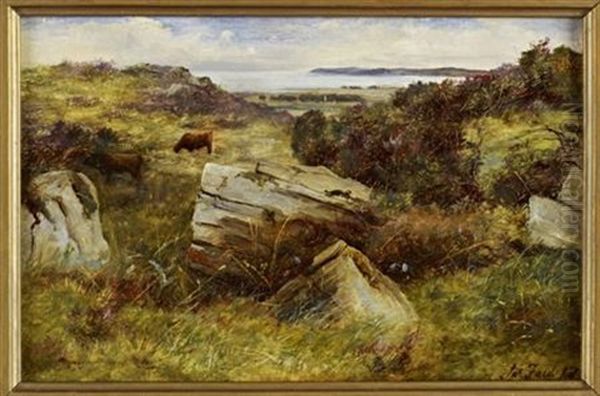 A Rocky Outcrop, Galloway Oil Painting by James Faed