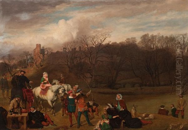 Archery Contest Haddon Hall Oil Painting by John Faed