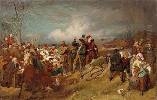 The Wappenshaw: A Shooting Match Oil Painting by John Faed