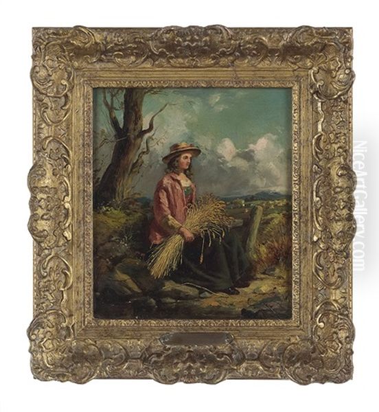 Gleaner Resting Oil Painting by Thomas Faed