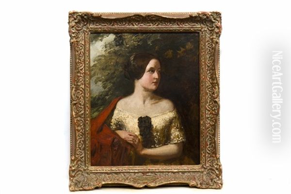 Portrait Of Mary Newall Oil Painting by Thomas Faed