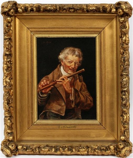 Flute Player Oil Painting by Thomas Faed