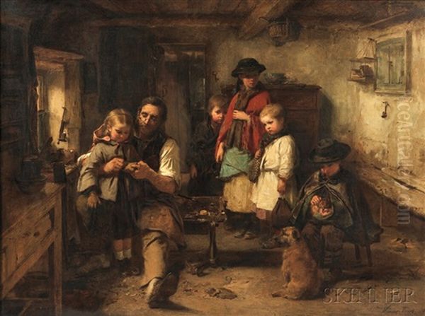 Baith Faither And Mither Oil Painting by Thomas Faed