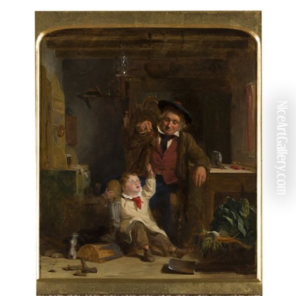 Cherry Bob Oil Painting by Thomas Faed