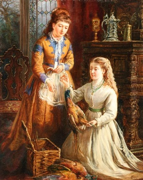 A Surprise Present Oil Painting by Thomas Faed