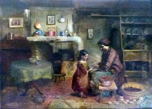 The Cottagers Home Oil Painting by Thomas Faed