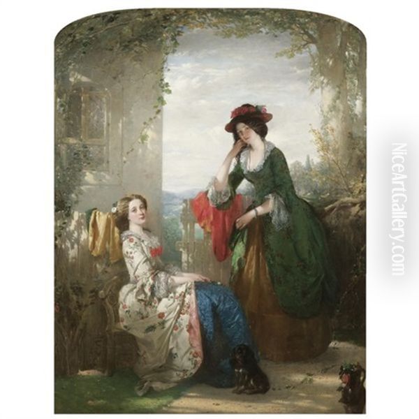 Sophia And Olivia From The Vicar Of Wakefield Oil Painting by Thomas Faed