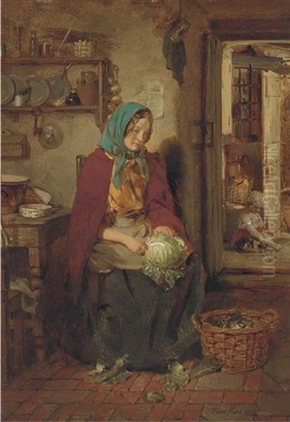 In The Kitchen Oil Painting by Thomas Faed